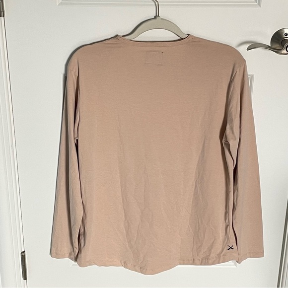 CUTS Tan Cotton Blend Stretch AO Long Sleeve Curve-Hem Tee - 35569 - Picture 8 of 14